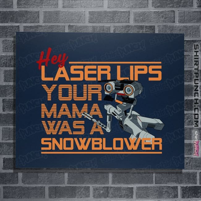 Daily_Deal_Shirts Posters / 4"x6" / Navy Hey Laser Lips!