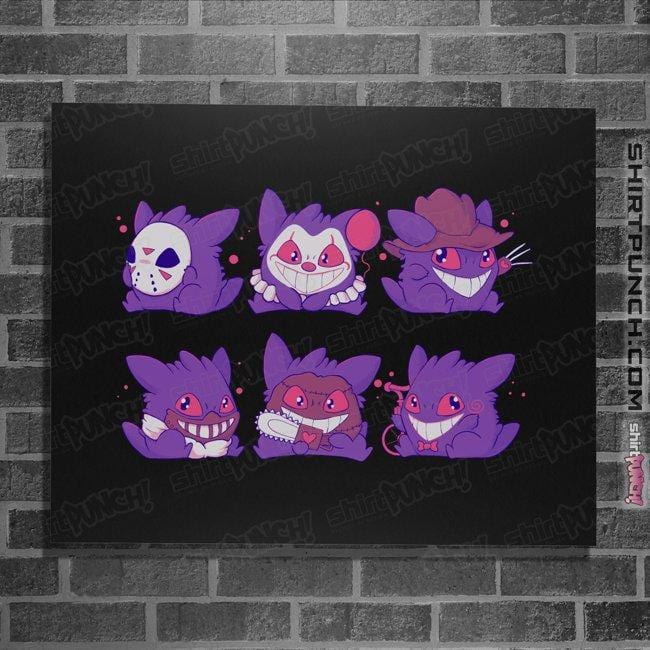 Secret_Shirts Posters / 4"x6" / Black Horror Gengars