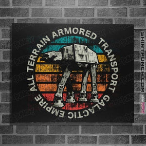 Shirts Posters / 4"x6" / Black Retro AT-AT Sun