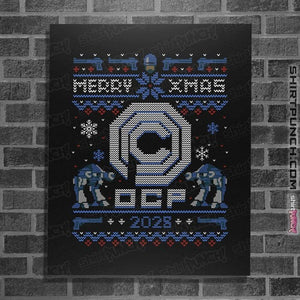 Daily_Deal_Shirts Posters / 4"x6" / Black Happy Robo Xmas