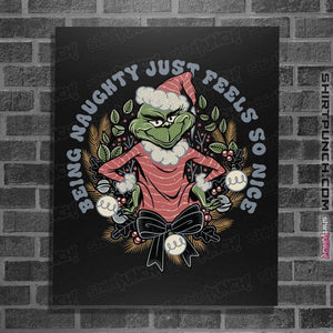 Daily_Deal_Shirts Posters / 4"x6" / Black Naughty Grinch