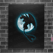 Load image into Gallery viewer, Shirts Posters / 4&quot;x6&quot; / Black Moonlight Dragon Rider
