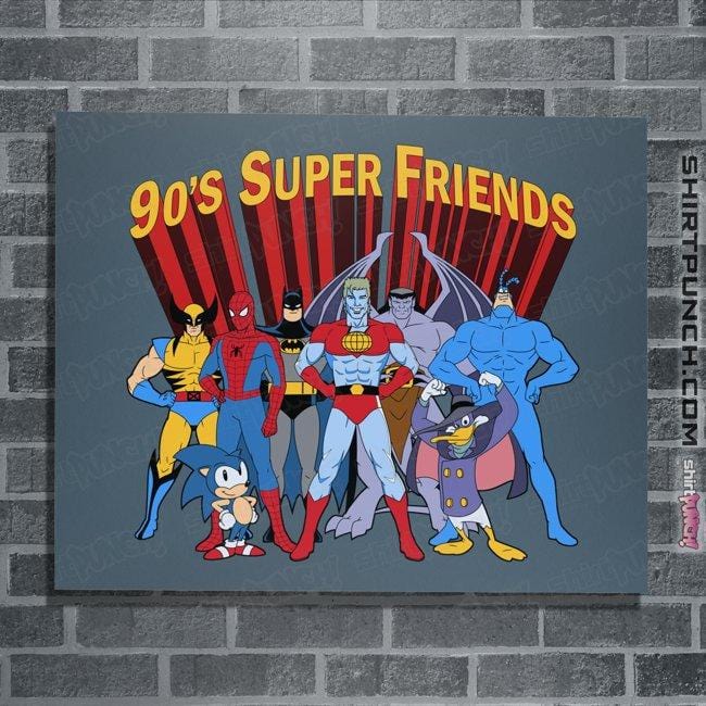 Secret_Shirts Posters / 4"x6" / Indigo Blue 90's Super Friends
