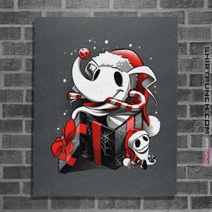 Daily_Deal_Shirts Posters / 4"x6" / Charcoal Christmas Ghost Dog