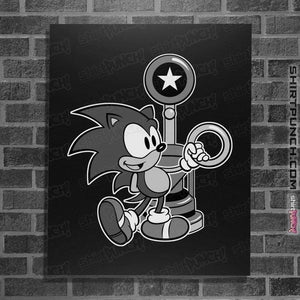 Shirts Posters / 4"x6" / Black Retro Sonic