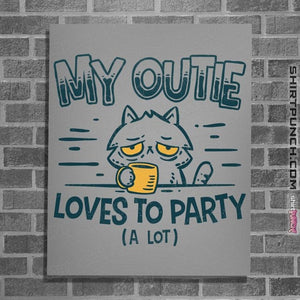 Daily_Deal_Shirts Posters / 4"x6" / Sports Grey Outie Loves To Party