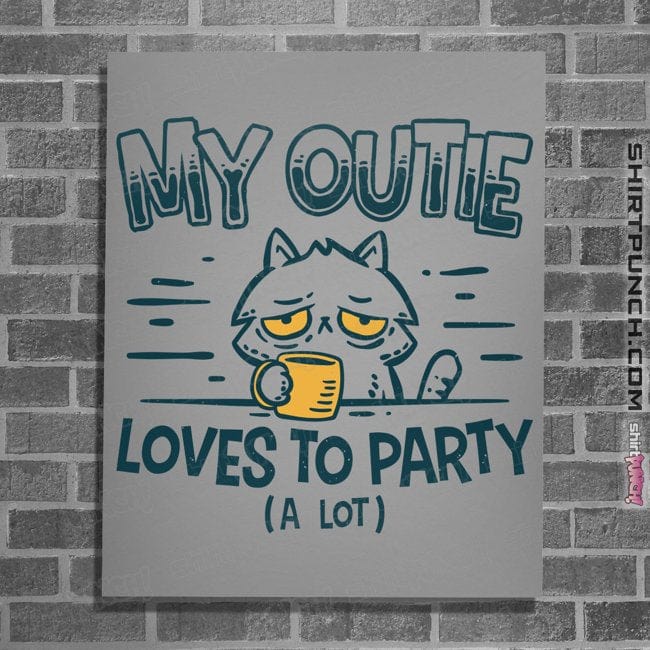 Daily_Deal_Shirts Posters / 4"x6" / Sports Grey Outie Loves To Party