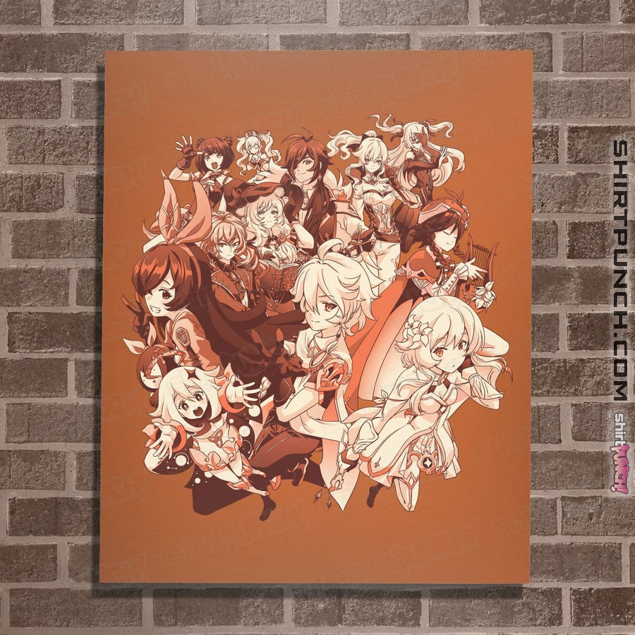 Shirts Posters / 4"x6" / Orange Genshin Impact