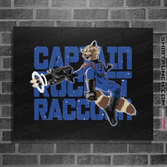 Secret_Shirts Posters / 4"x6" / Black Captain Rocket Raccoon