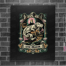 Load image into Gallery viewer, Daily_Deal_Shirts Posters / 4&quot;x6&quot; / Black The Luck Dragon Crest
