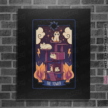 Load image into Gallery viewer, Daily_Deal_Shirts Posters / 4&quot;x6&quot; / Black The Tower Cat Tarot
