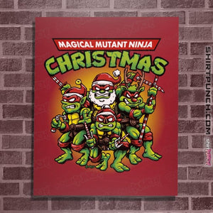 Daily_Deal_Shirts Posters / 4"x6" / Red Christmas Ninjas