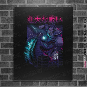 Secret_Shirts Posters / 4"x6" / Black Epic Kaiju Battle