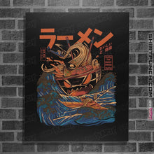 Load image into Gallery viewer, Shirts Posters / 4&quot;x6&quot; / Black Great Ramen off Kanagawa
