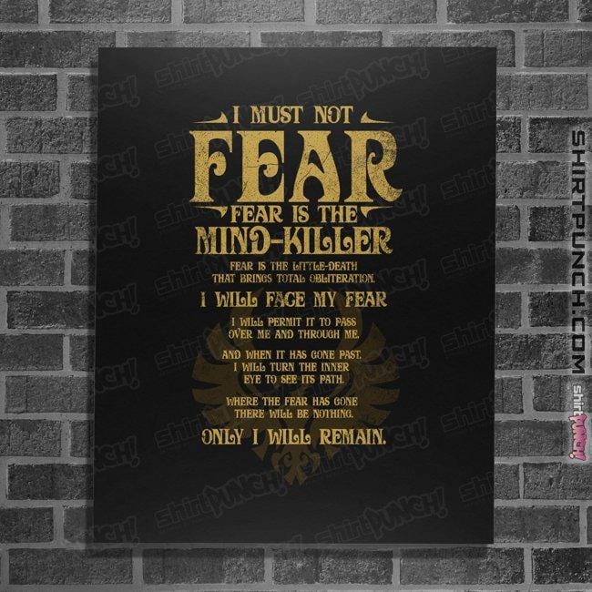 Daily_Deal_Shirts Posters / 4"x6" / Black Fear Is The Mind-Killer
