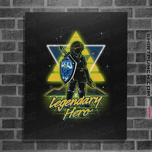 Shirts Posters / 4"x6" / Black Retro Legendary Hero