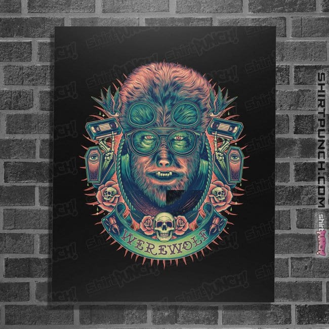 Shirts Posters / 4"x6" / Black Glowing Werewolf