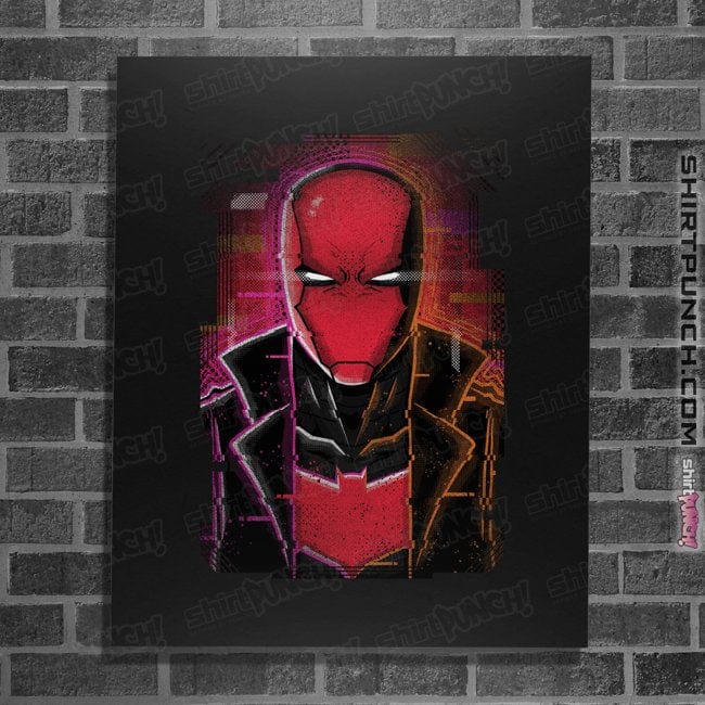 Daily_Deal_Shirts Posters / 4"x6" / Black Glitch Red Hood