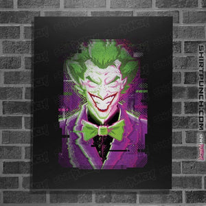 Daily_Deal_Shirts Posters / 4"x6" / Black Glitch Joker