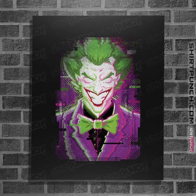 Daily_Deal_Shirts Posters / 4"x6" / Black Glitch Joker
