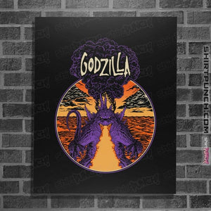 Daily_Deal_Shirts Posters / 4"x6" / Black Godzilla Metal