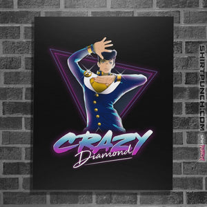 Shirts Posters / 4"x6" / Black Crazy Diamond - Josuke