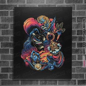 Daily_Deal_Shirts Posters / 4"x6" / Black Colorful Captain