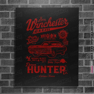 Daily_Deal_Shirts Posters / 4"x6" / Black Winchester Garage