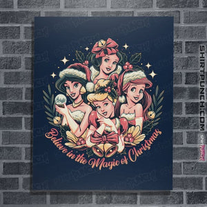 Daily_Deal_Shirts Posters / 4"x6" / Navy Christmas Princesses