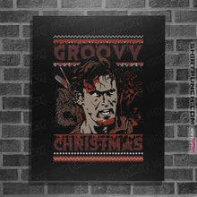 Load image into Gallery viewer, Daily_Deal_Shirts Posters / 4&quot;x6&quot; / Black Groovy Christmas
