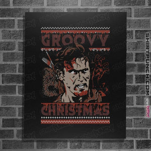 Daily_Deal_Shirts Posters / 4"x6" / Black Groovy Christmas
