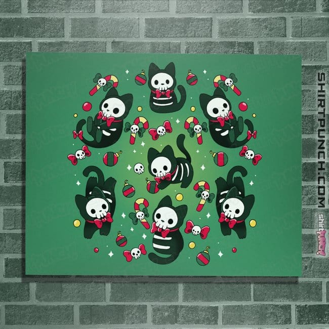 Daily_Deal_Shirts Posters / 4"x6" / Irish Green Creepy Xmas Kittens