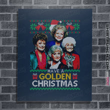 Load image into Gallery viewer, Shirts Posters / 4&quot;x6&quot; / Navy Golden Christmas
