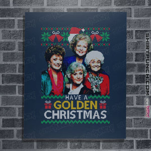 Shirts Posters / 4"x6" / Navy Golden Christmas