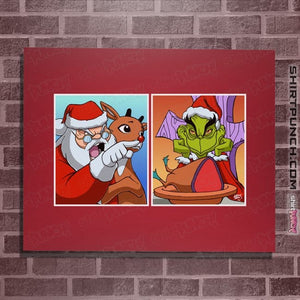 Daily_Deal_Shirts Posters / 4"x6" / Red Santa Yelling At Grinch