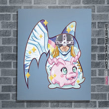 Load image into Gallery viewer, Shirts Posters / 4&quot;x6&quot; / Powder Blue Magical Silhouettes - Patamon
