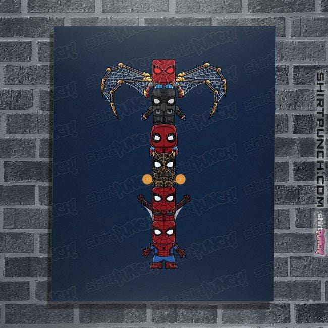 Daily_Deal_Shirts Posters / 4"x6" / Navy Totem Of Spiders