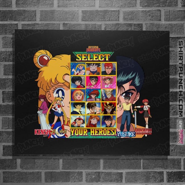 Secret_Shirts Posters / 4"x6" / Black Select 90s Anime Hero