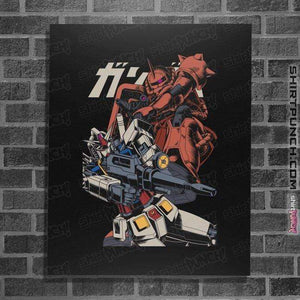Shirts Posters / 4"x6" / Black Zaku VS RX 78-2
