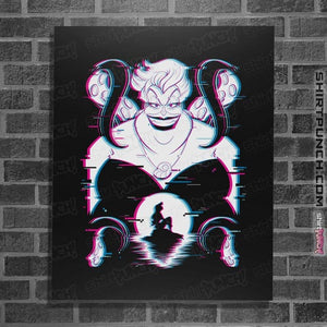 Daily_Deal_Shirts Posters / 4"x6" / Black Glitched Ursula
