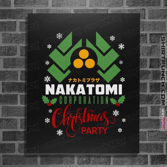 Daily_Deal_Shirts Posters / 4"x6" / Black Nakatomi Christmas