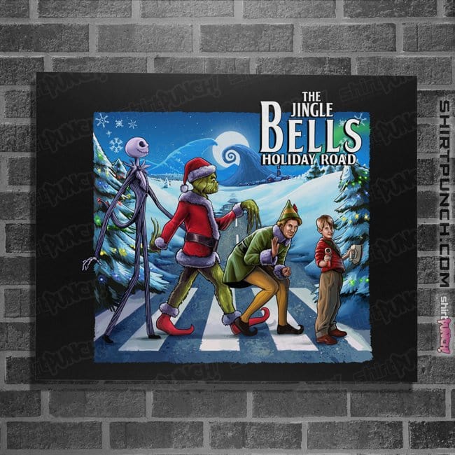 Daily_Deal_Shirts Posters / 4"x6" / Black The Jingle Bells Holiday Road