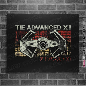 Shirts Posters / 4"x6" / Black Retro Tie Fighter
