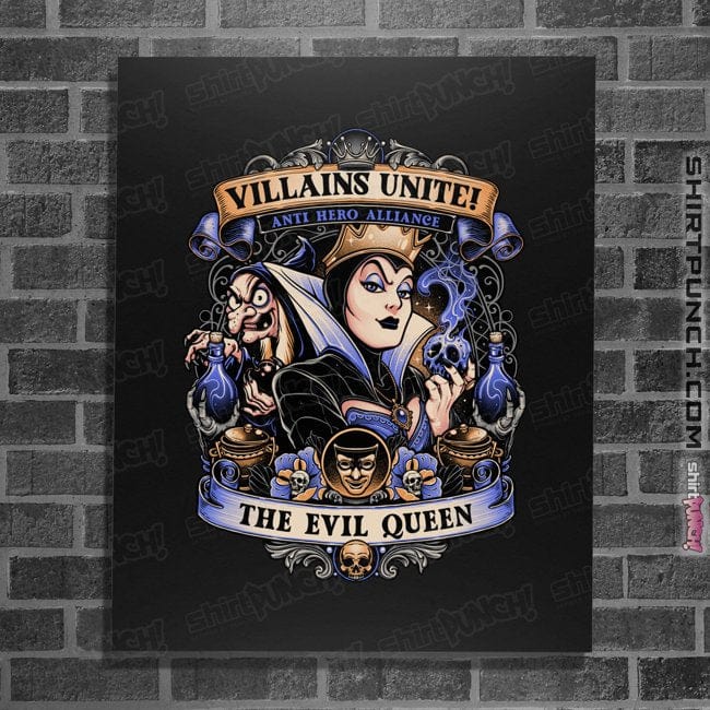 Daily_Deal_Shirts Posters / 4"x6" / Black Villains Unite Evil Queen