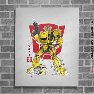 Daily_Deal_Shirts Posters / 4"x6" / White Bumble Sumi-e