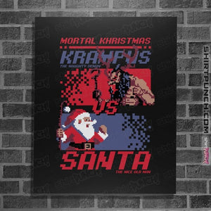 Daily_Deal_Shirts Posters / 4"x6" / Black Christmas Fight