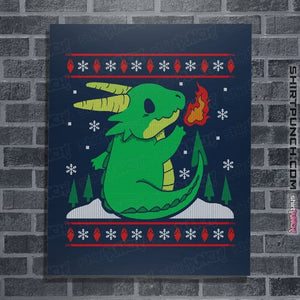 Shirts Posters / 4"x6" / Navy Ugly Dragon Christmas