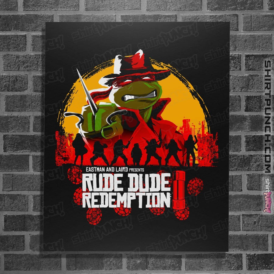 Shirts Posters / 4"x6" / Black Rude Dude