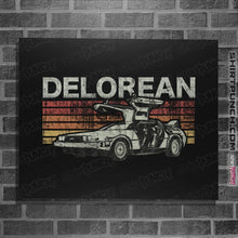 Load image into Gallery viewer, Secret_Shirts Posters / 4&quot;x6&quot; / Black Retro DeLorean
