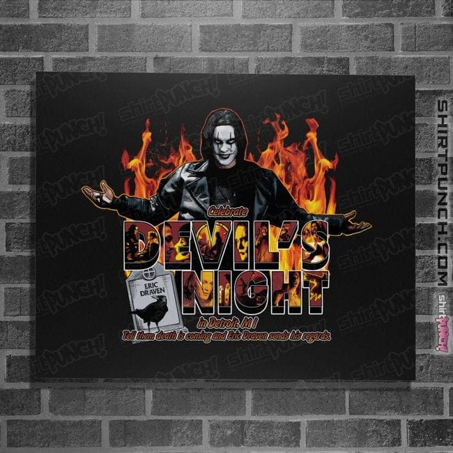 Daily_Deal_Shirts Posters / 4"x6" / Black Devil's Night In Detroit